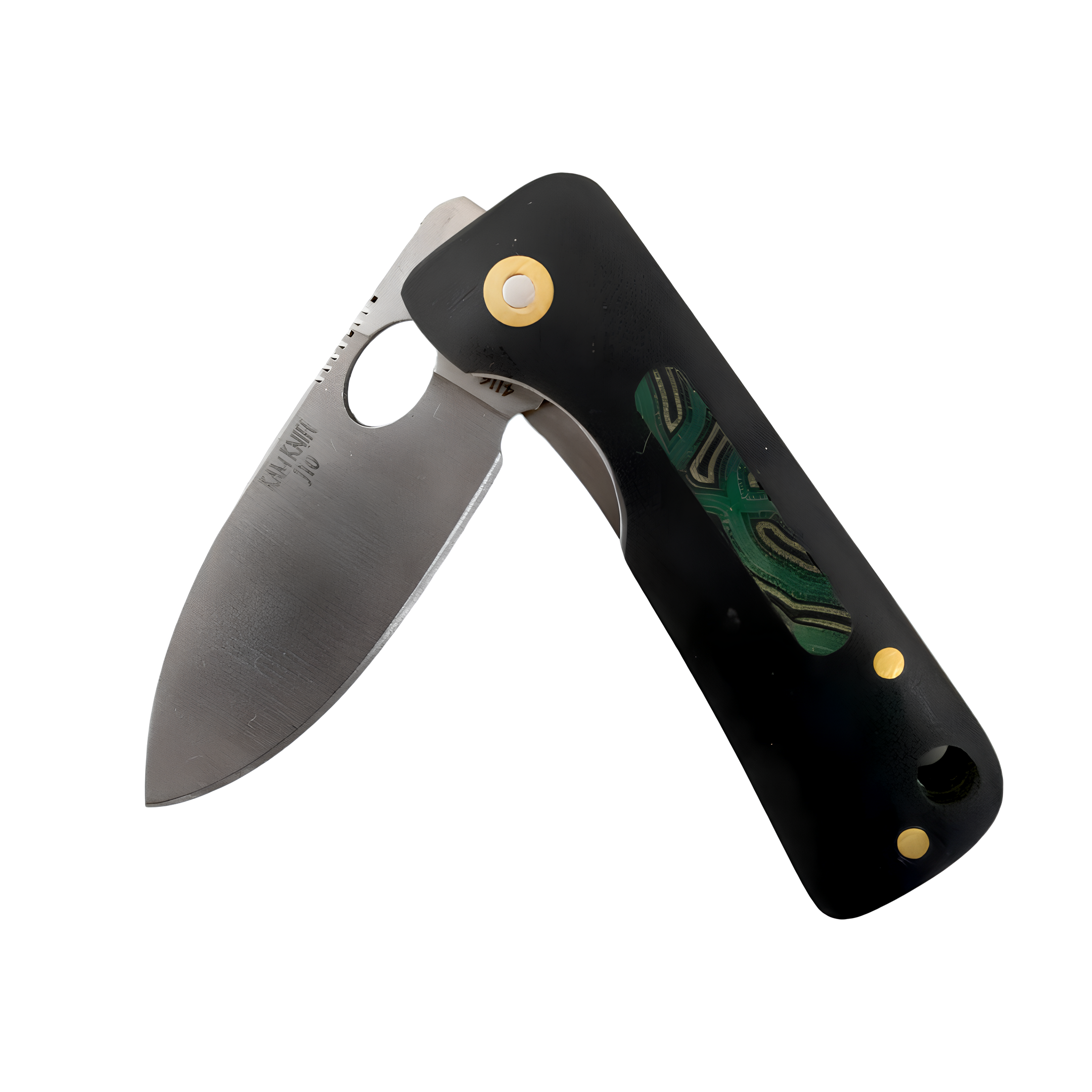 Kam Knife – J10 - 4116 Steel - Black G Micarta Handle - Pocket Knife