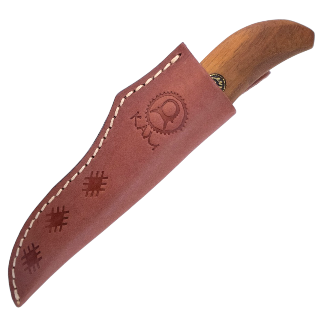 Kam Knife - P20 - D2 Steel - Maun Wood Curved Handle - Fixed Blade