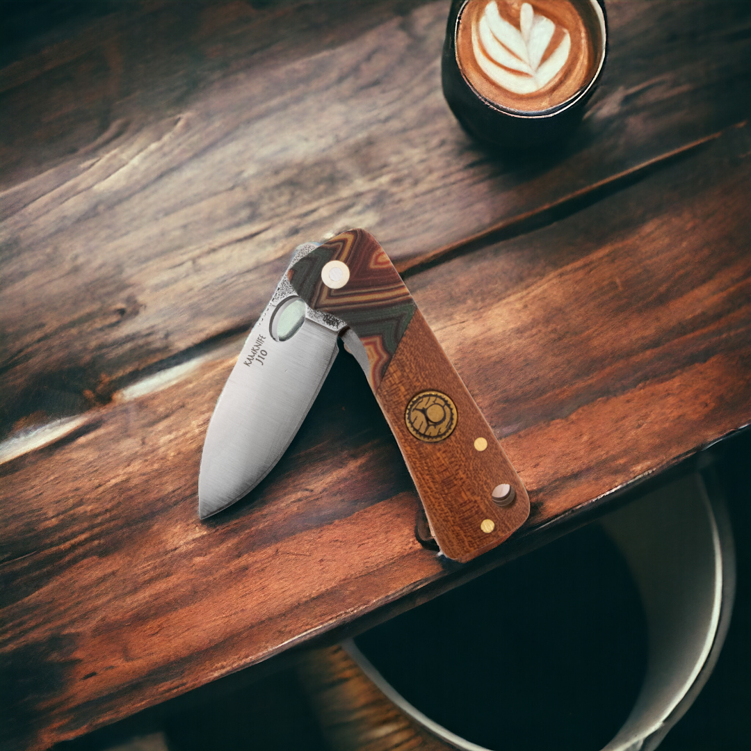 Kam Knife - J10 - N690 Steel - Maun Wood Handle - Pocket Knife