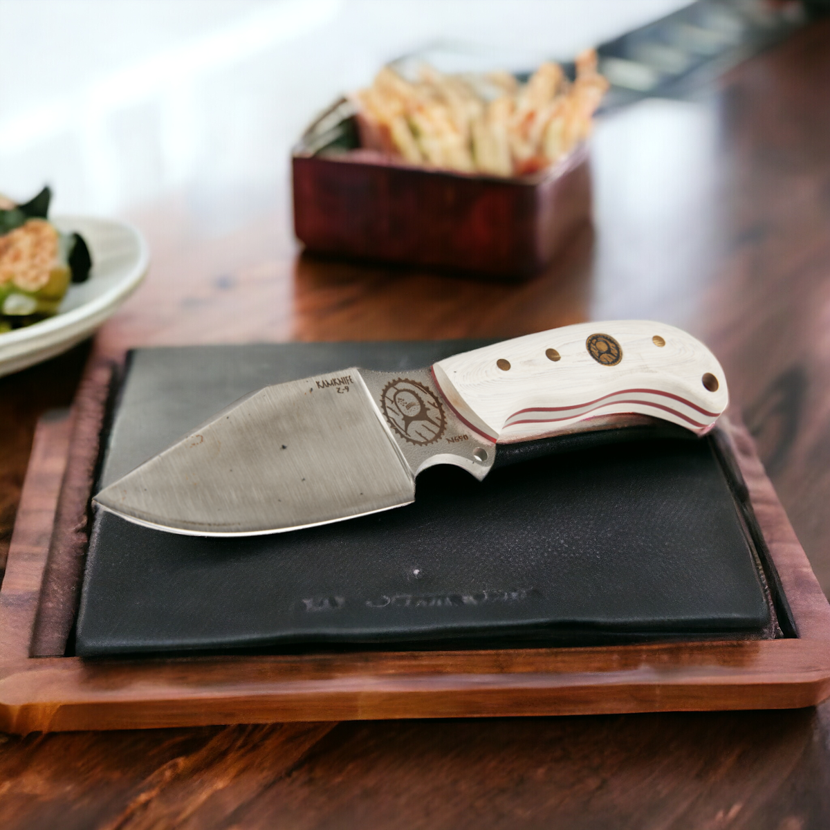 Kam Knife - Z9 - N690 Steel - White Handle - Fixed Blade