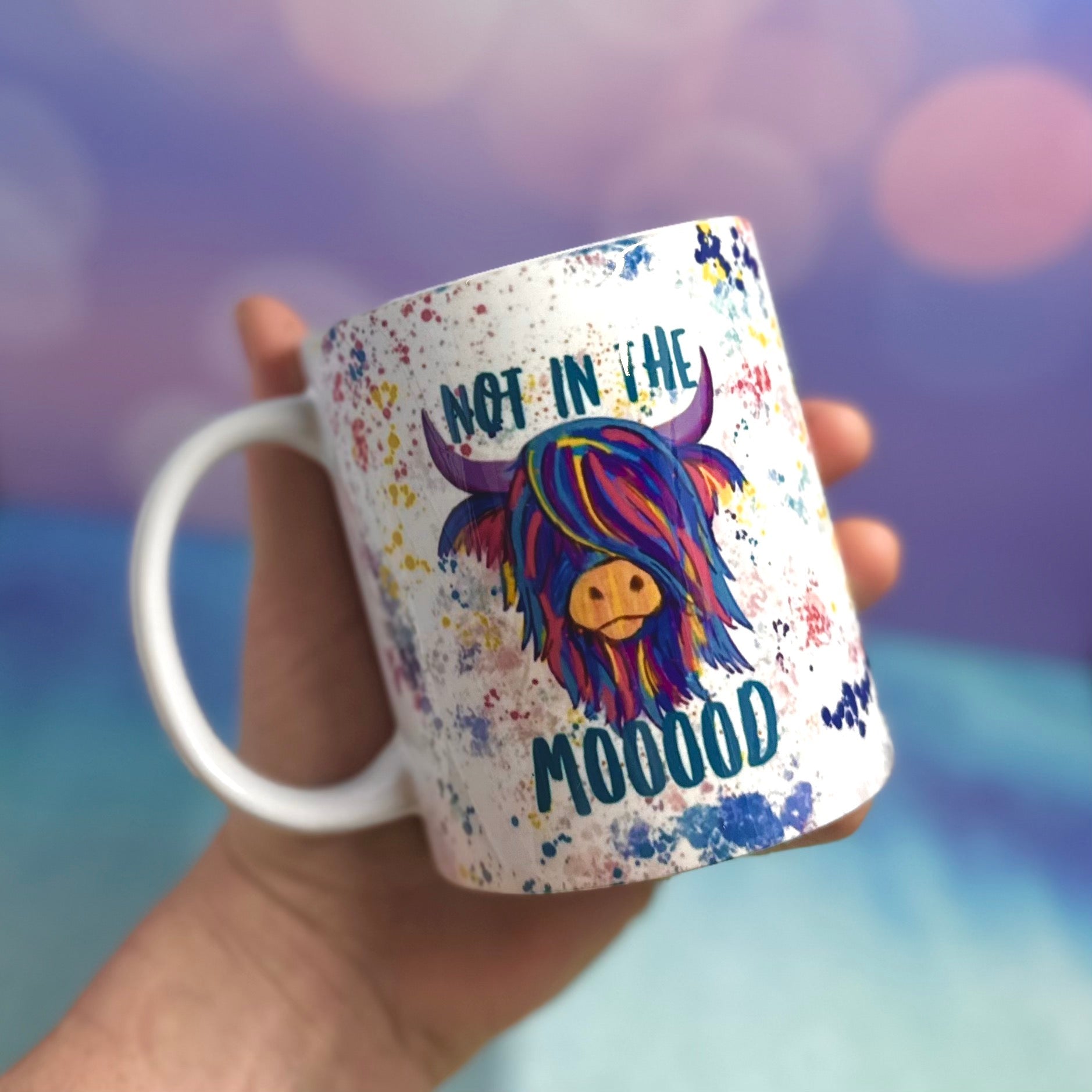 Highland Coo Not Today Heifer or Not in the Mooood Colorful 11oz Ceramic Mug