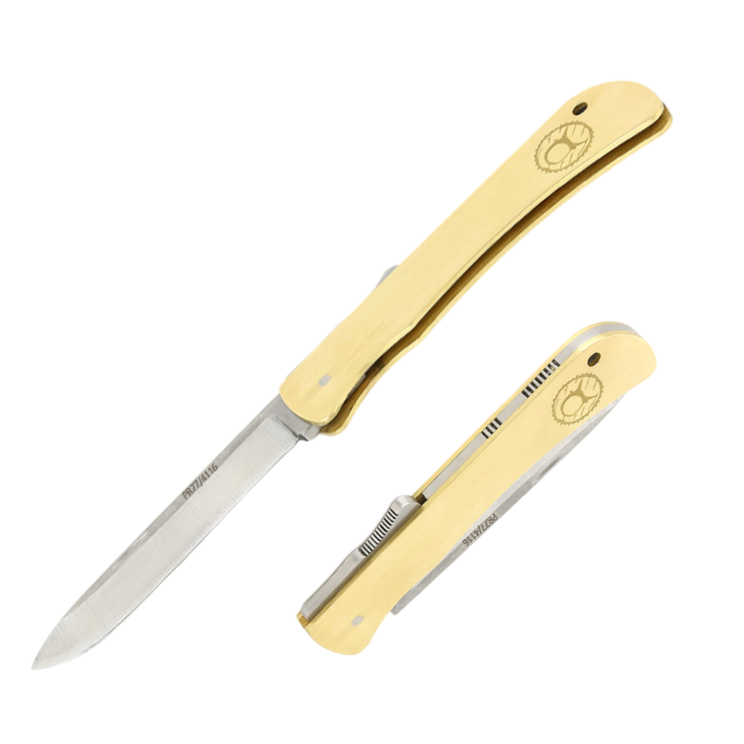 Kam Knife – Back Lock Pocket Knife Survival EDC Knife with 3.54" Brass Handle Camping Knife; Small Hunting Knife Perfect for Outdoors, Camping and Hiking - Kam Knife US