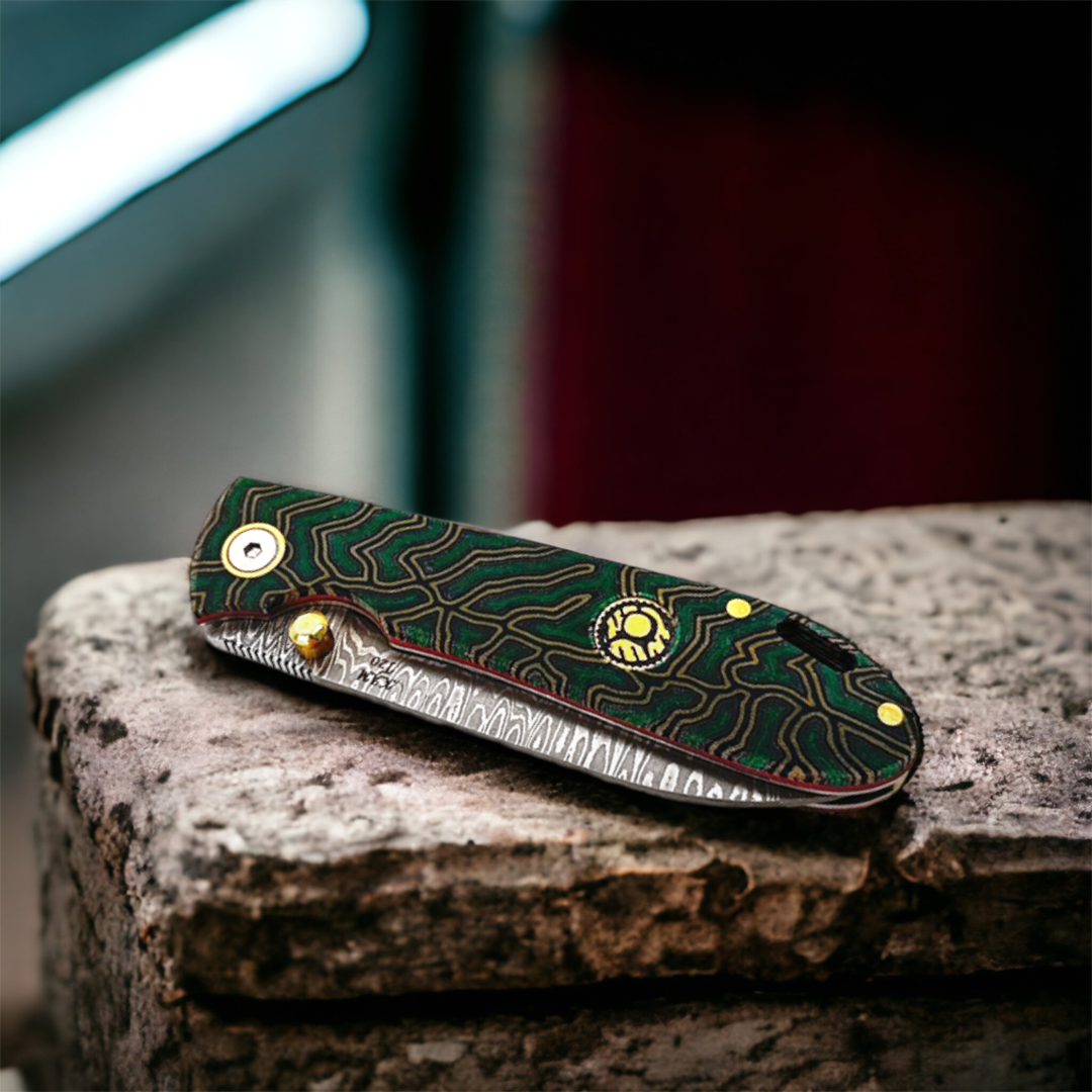 Kam Knife – Damascus Pocket Knife Survival EDC Knife with 3.14" Damascus Folding Knife Blade; Small Hunting Knife Perfect for Outdoors, Camping and Hiking - Kam Knife US