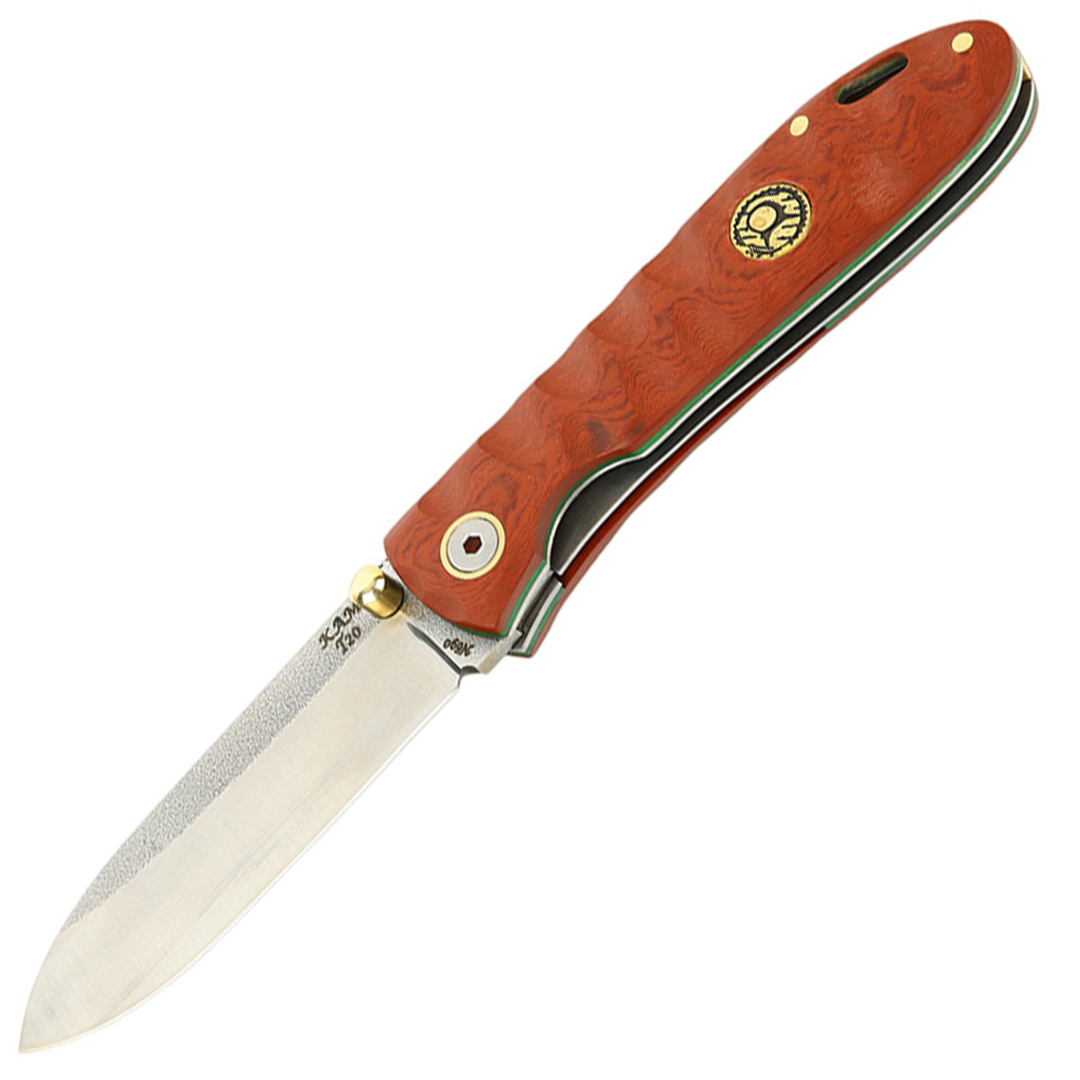 Kam Knife - Folding Knife BÖHLER Stainless Steel N690 with 3.14" Blade EDC Knife; Red Inlay Handle Camping Knife; Small Hunting Knife Perfect for Outdoors and Hiking - Kam Knife US